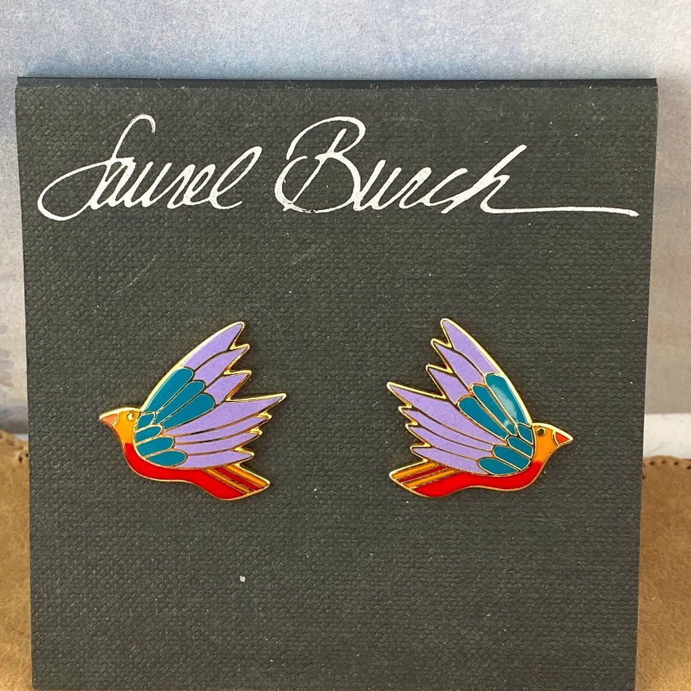 Vintage LAUREL BURCH Earrings Celeste Birds Post Earrings